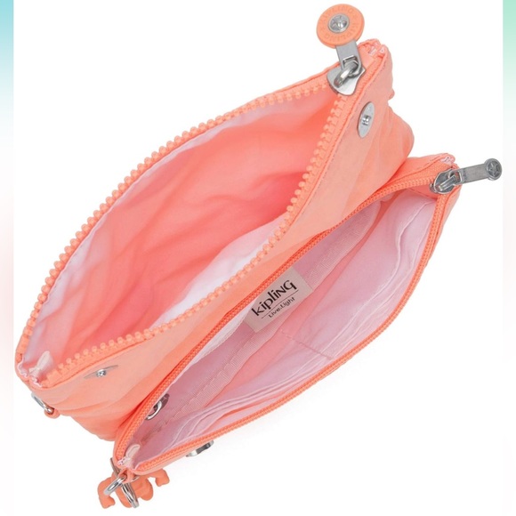 Kipling Peach Lynne Crossbody Fold Over Purse - Picture 2 of 11